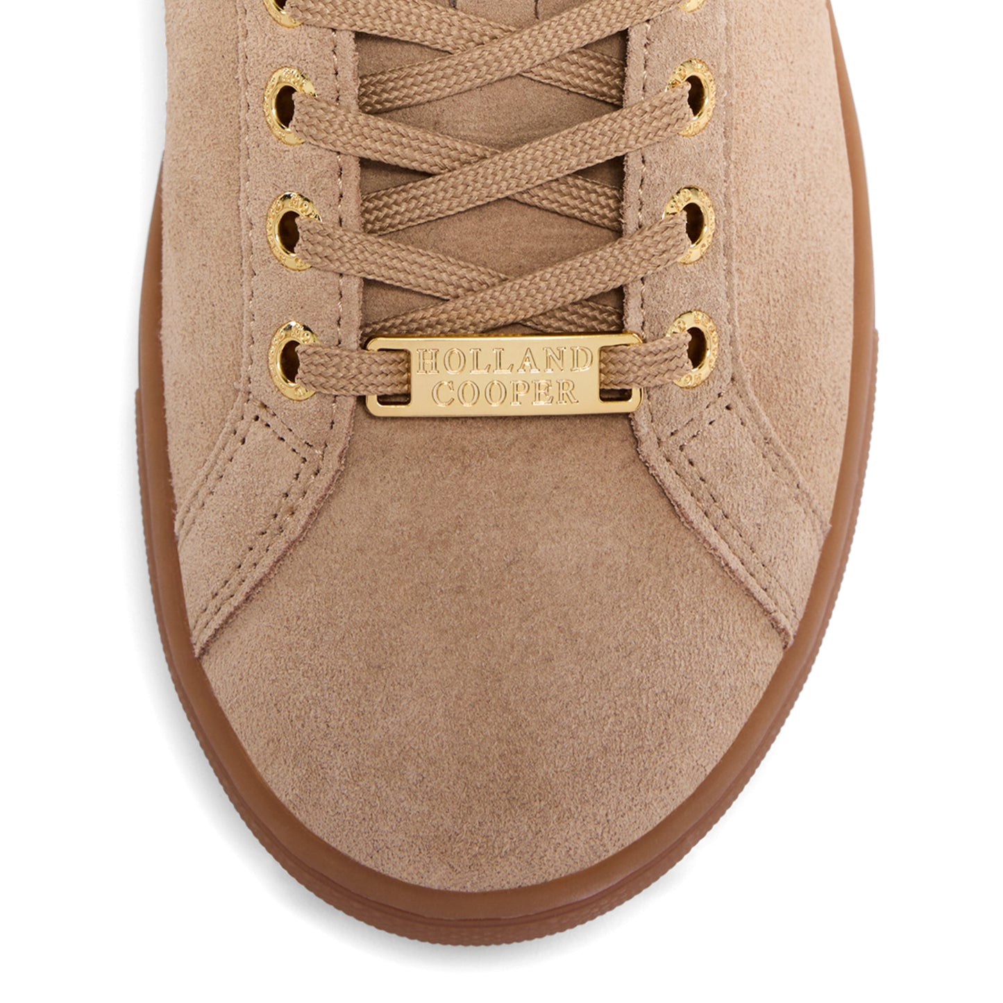 Holland Cooper Knightsbridge Court Trainer Taupe Dark Chocolate