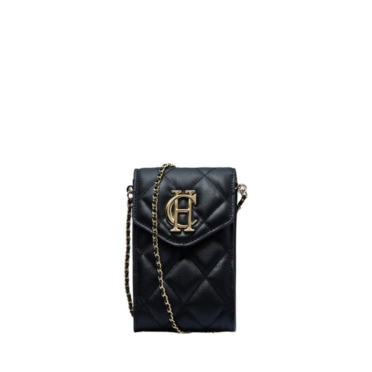 Holland Cooper Knightsbridge Phone Pouch Black Quilted