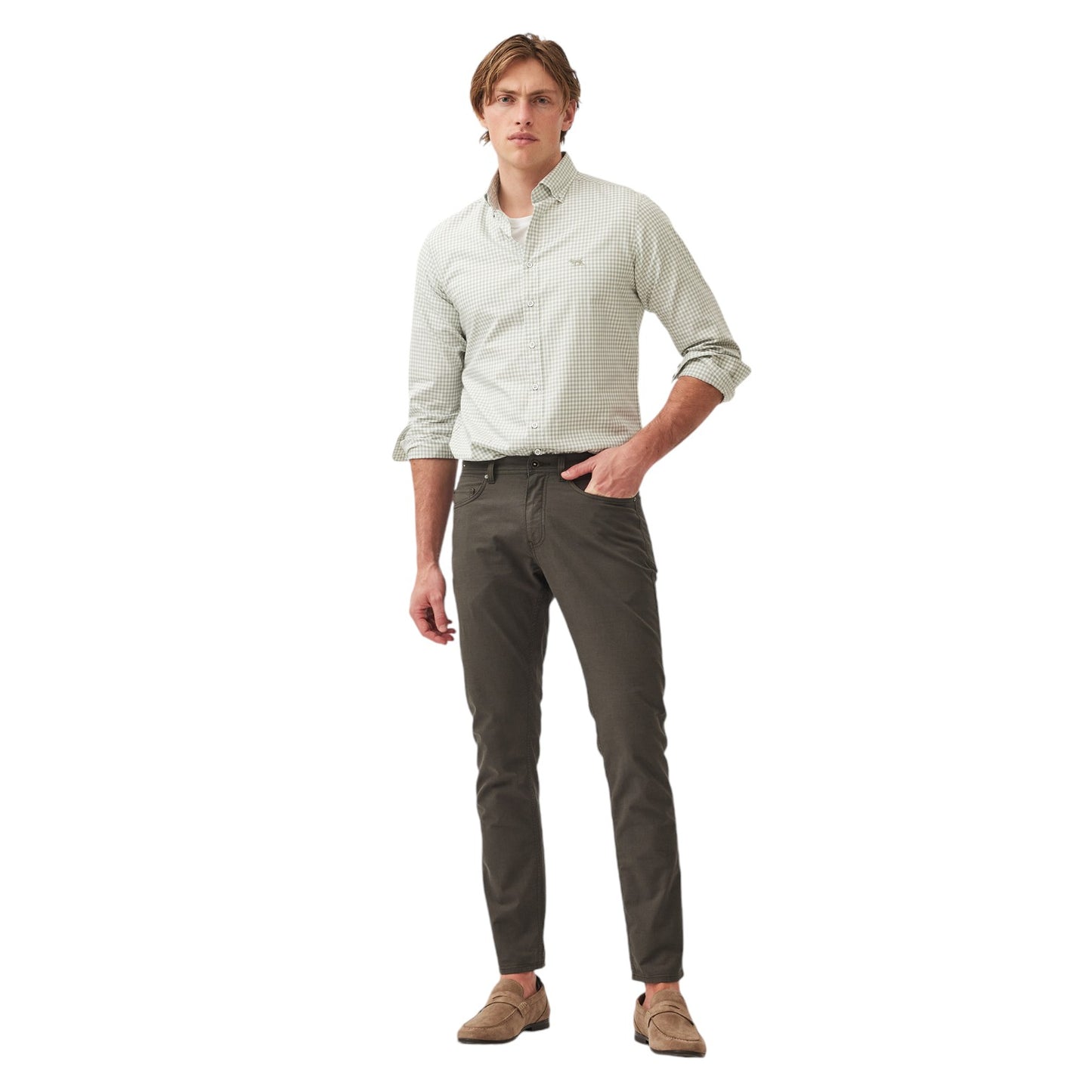 Rodd & Gunn Gunn Check Oxford Dusty Sage