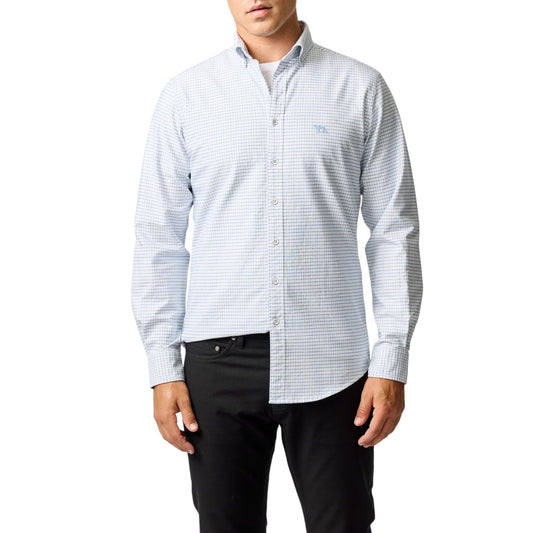 Rodd & Gunn Gunn Check Oxford 5 Dusk Blue