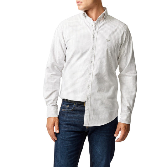 Rodd & Gunn Gunn Check Oxford 5 Pebble