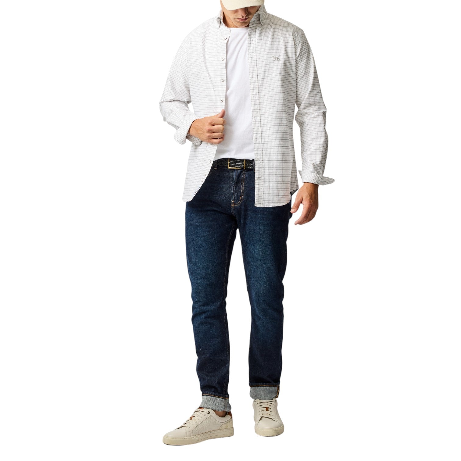 Rodd & Gunn Gunn Check Oxford 5 Pebble
