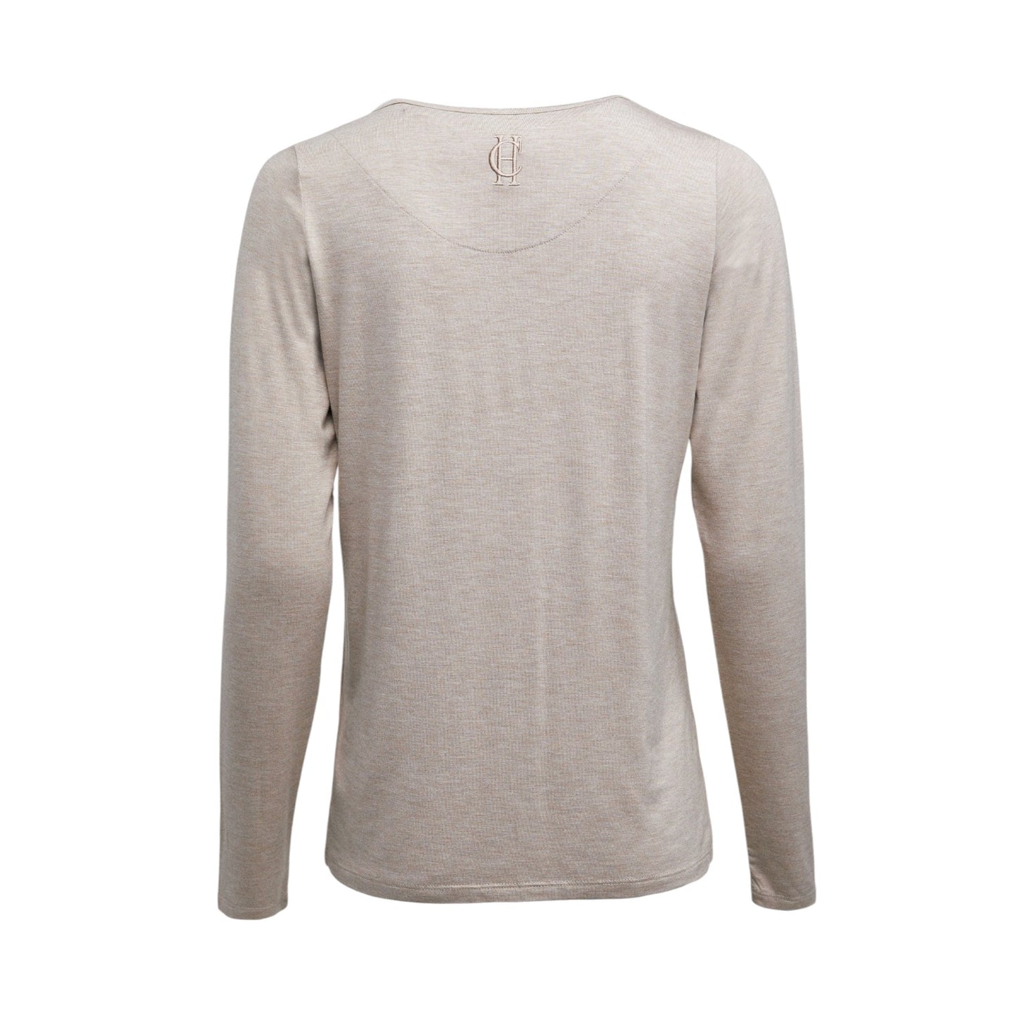 Holland Cooper Long Sleeve V-Neck Tee Oatmeal