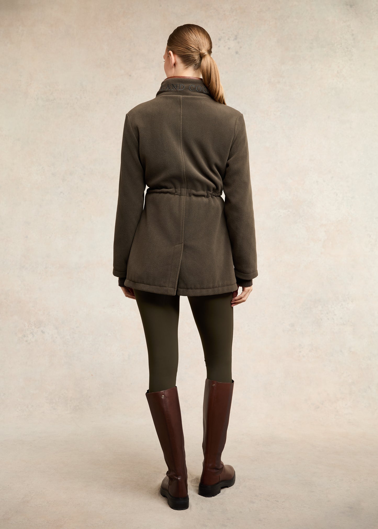 Holland Cooper Country Longline Fleece Khaki