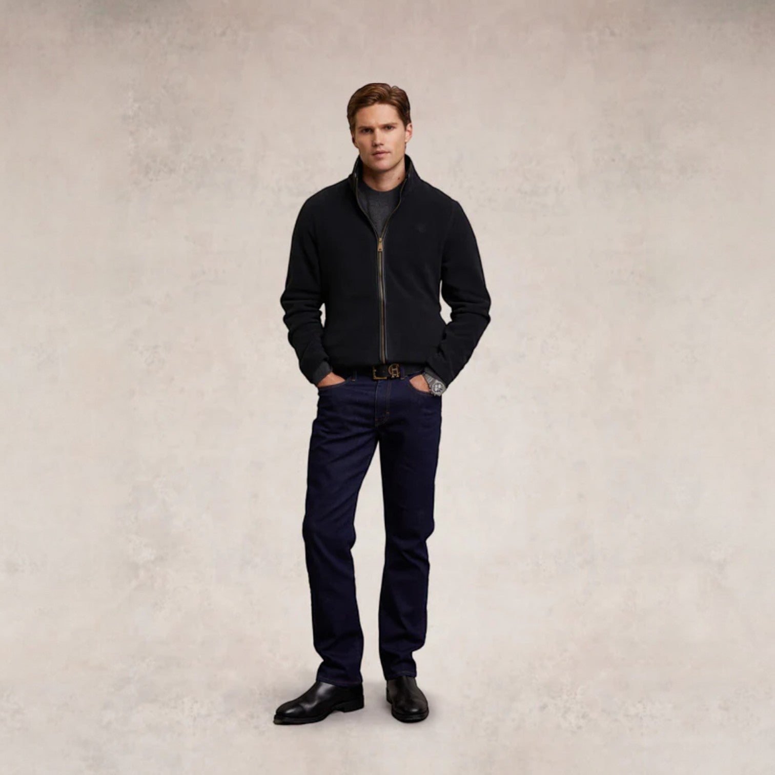 Holland Cooper Men's Country Fleece Jacket Black