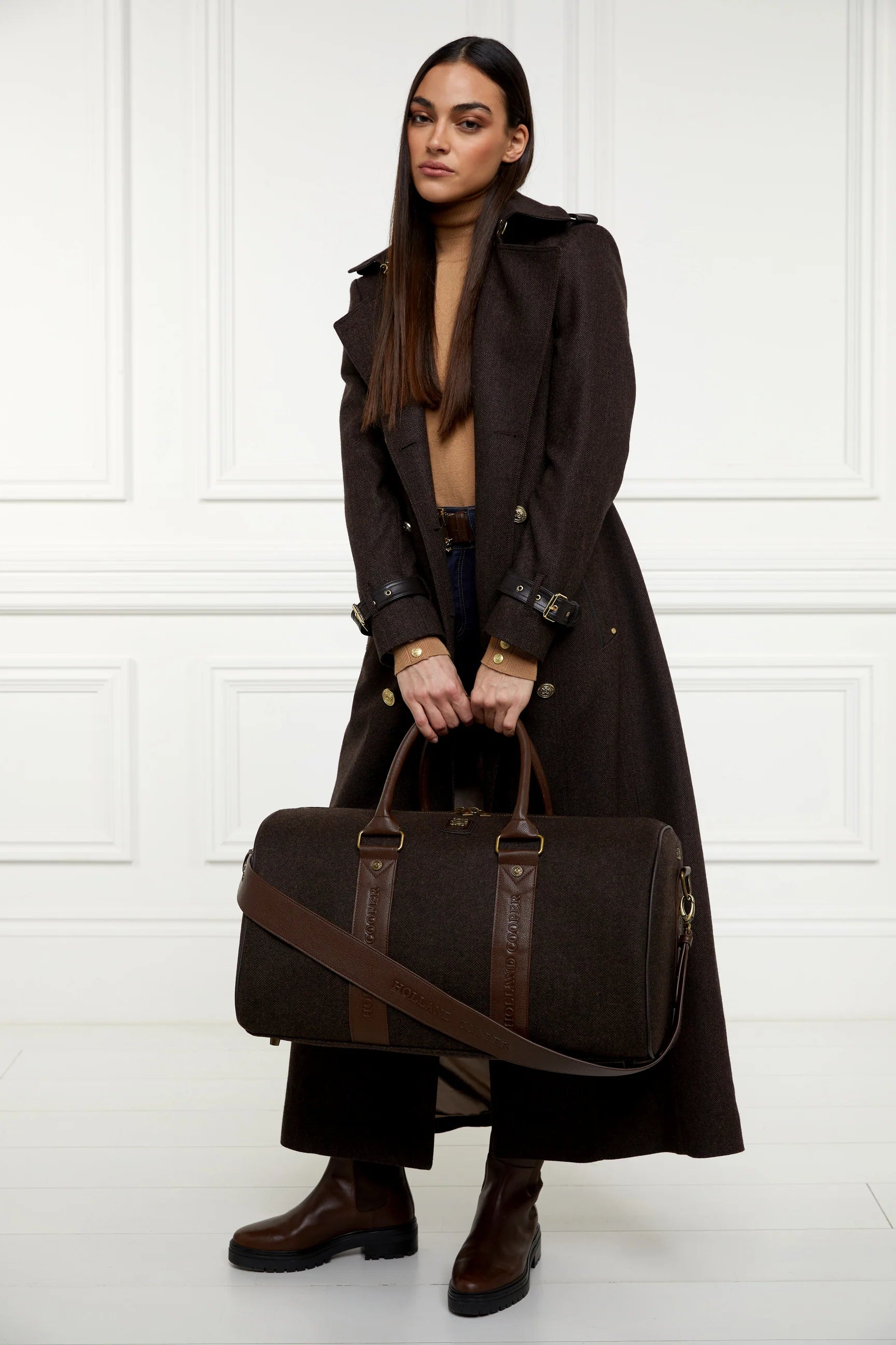 Holland Cooper Regency Holdall Brown Herringbone