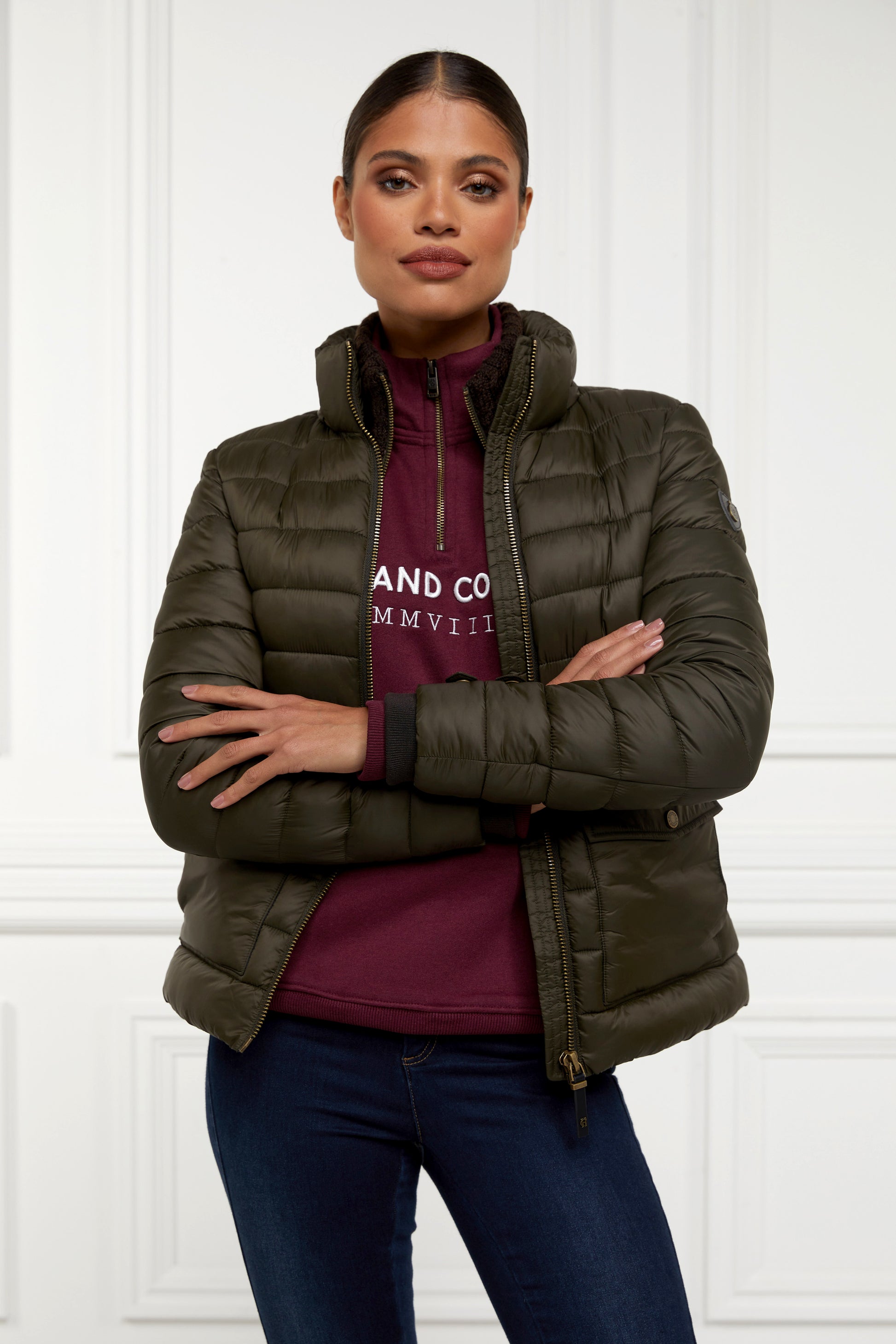 Holland Cooper Sporting Heritage Zip Henley Merlot