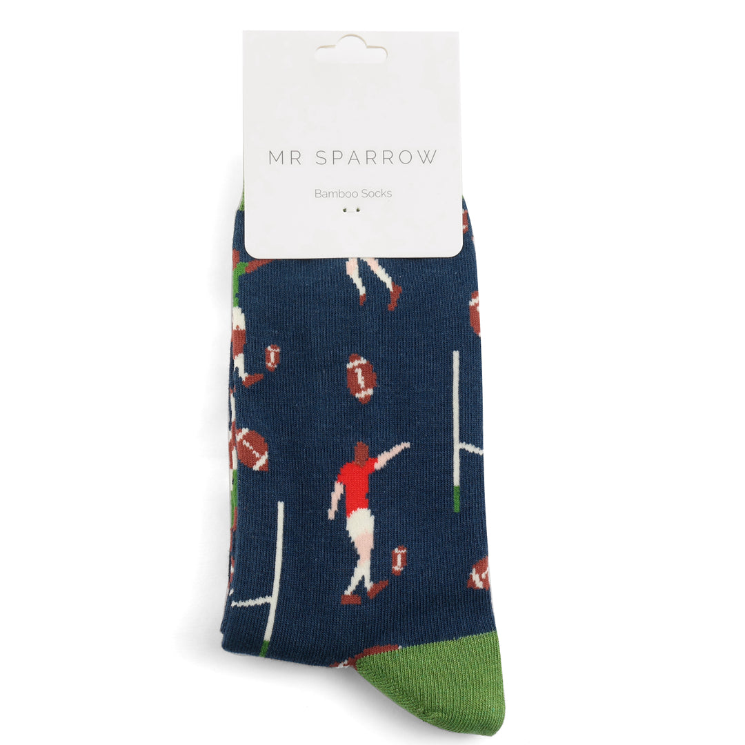 Mr Sparrow Rugby Scene Navy Sock