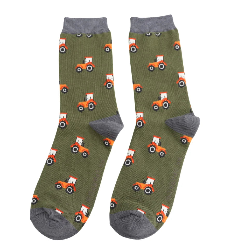 Mr Sparrow Tractor Olive Socks