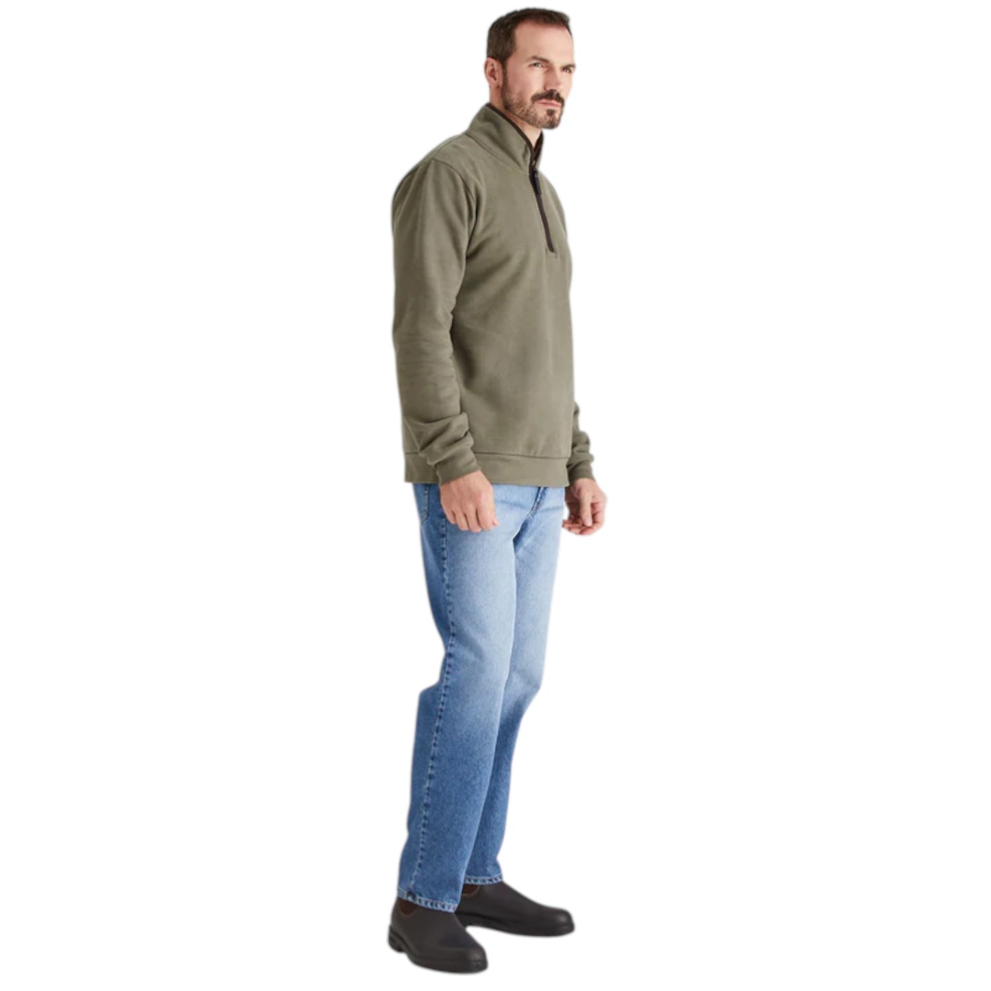 Ridgeline Brancaster 1/4 Zip Top Smokey Olive