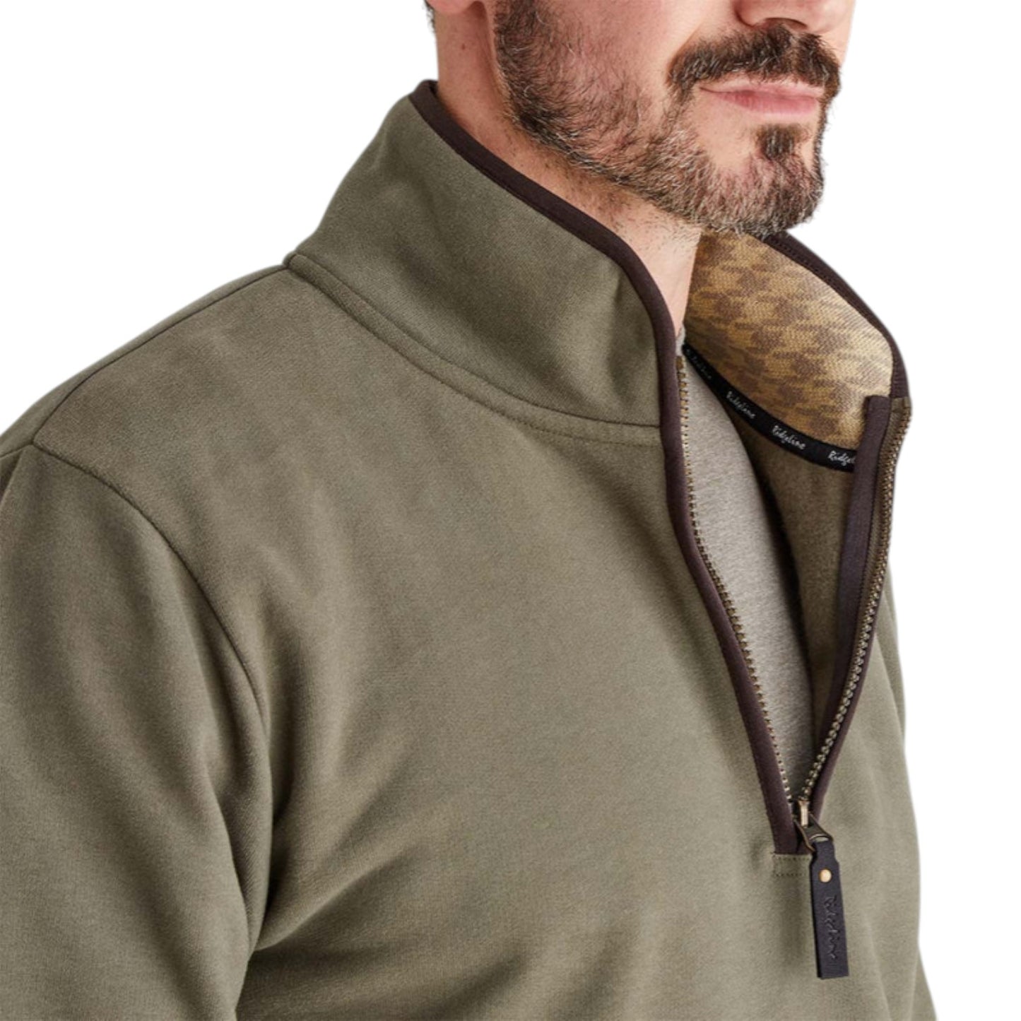 Ridgeline Brancaster 1/4 Zip Top Smokey Olive