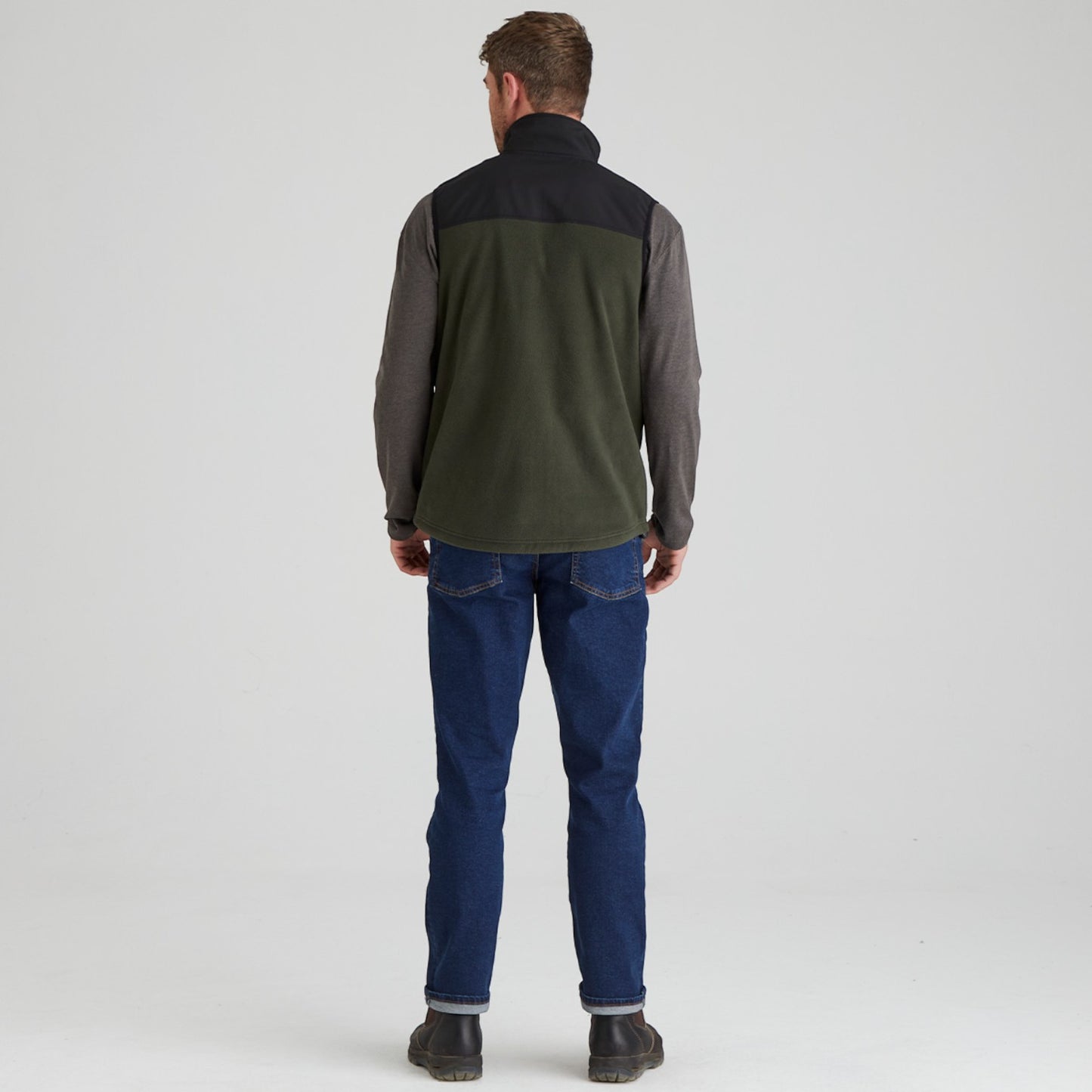 Ridgeline Men’s Hybrid Fleece Vest Deep Forest/Black