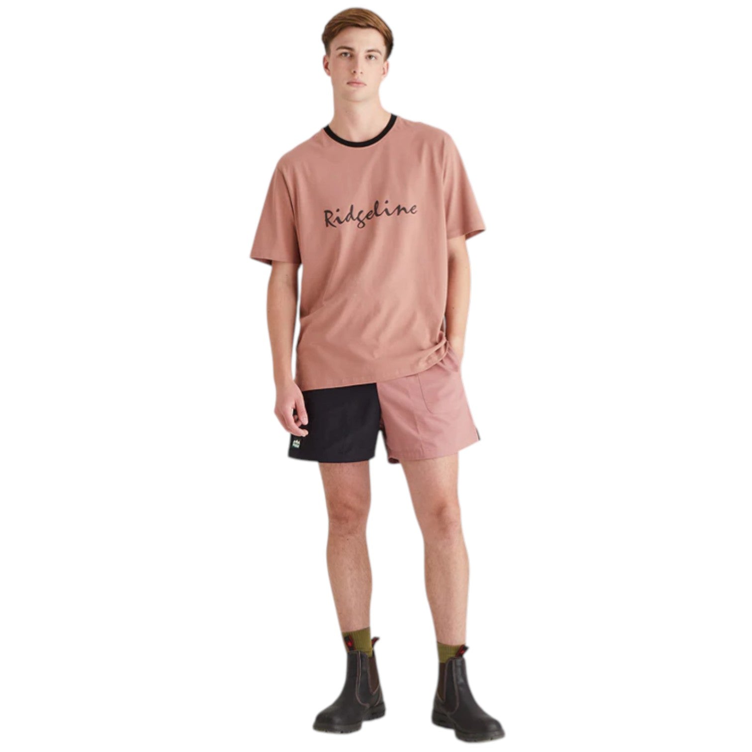Ridgeline Men's Signature T Shirt Dusky Pink