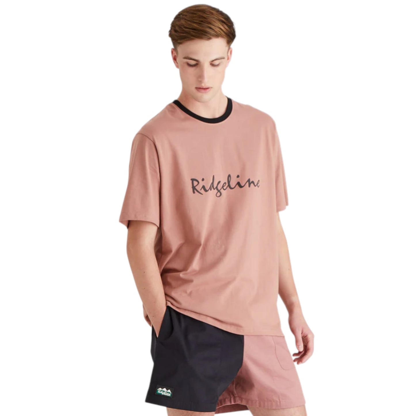 Ridgeline Men's Signature T Shirt Dusky Pink