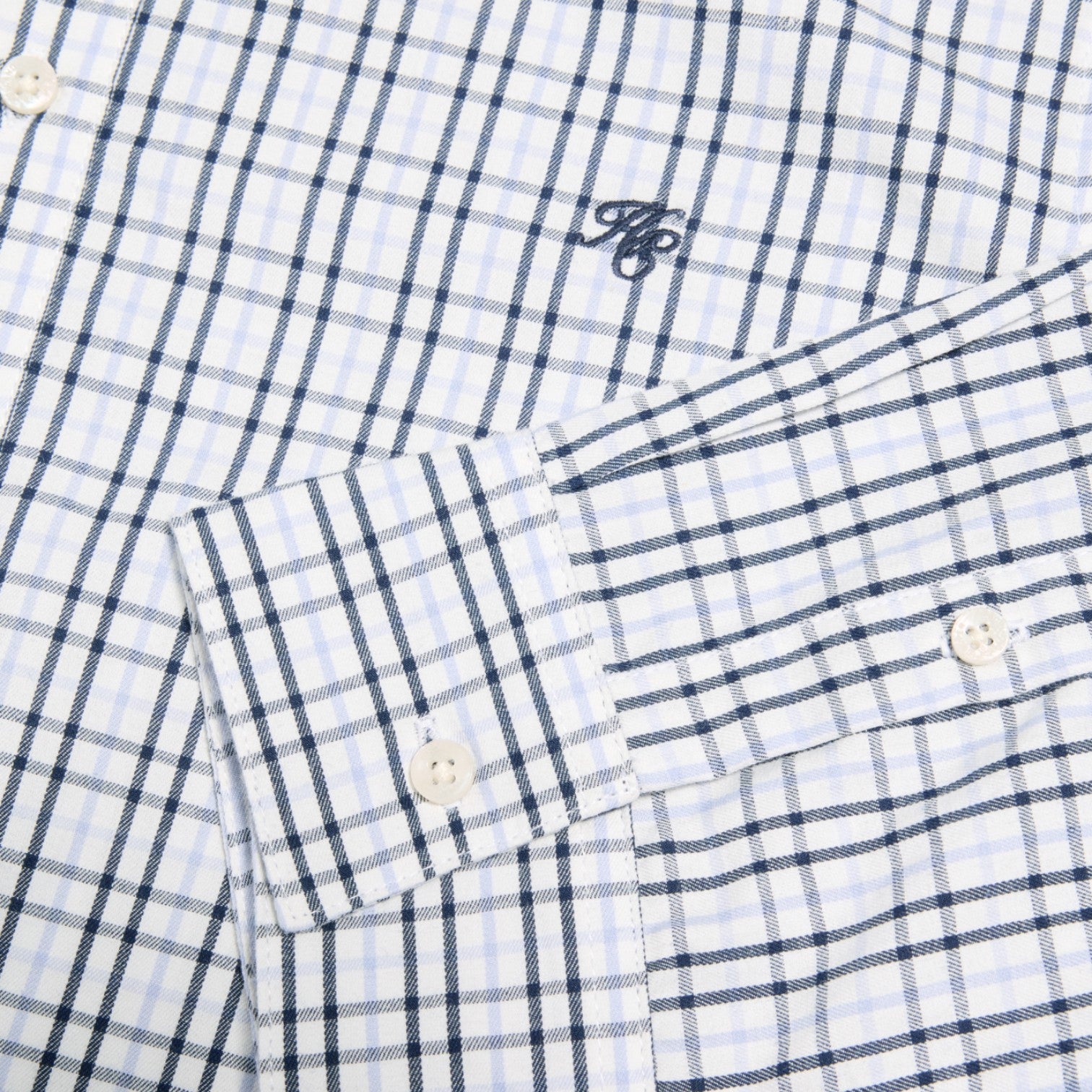 Holland Cooper Men's Classic Woven Button Down Shirt Cheltenham Check Blue