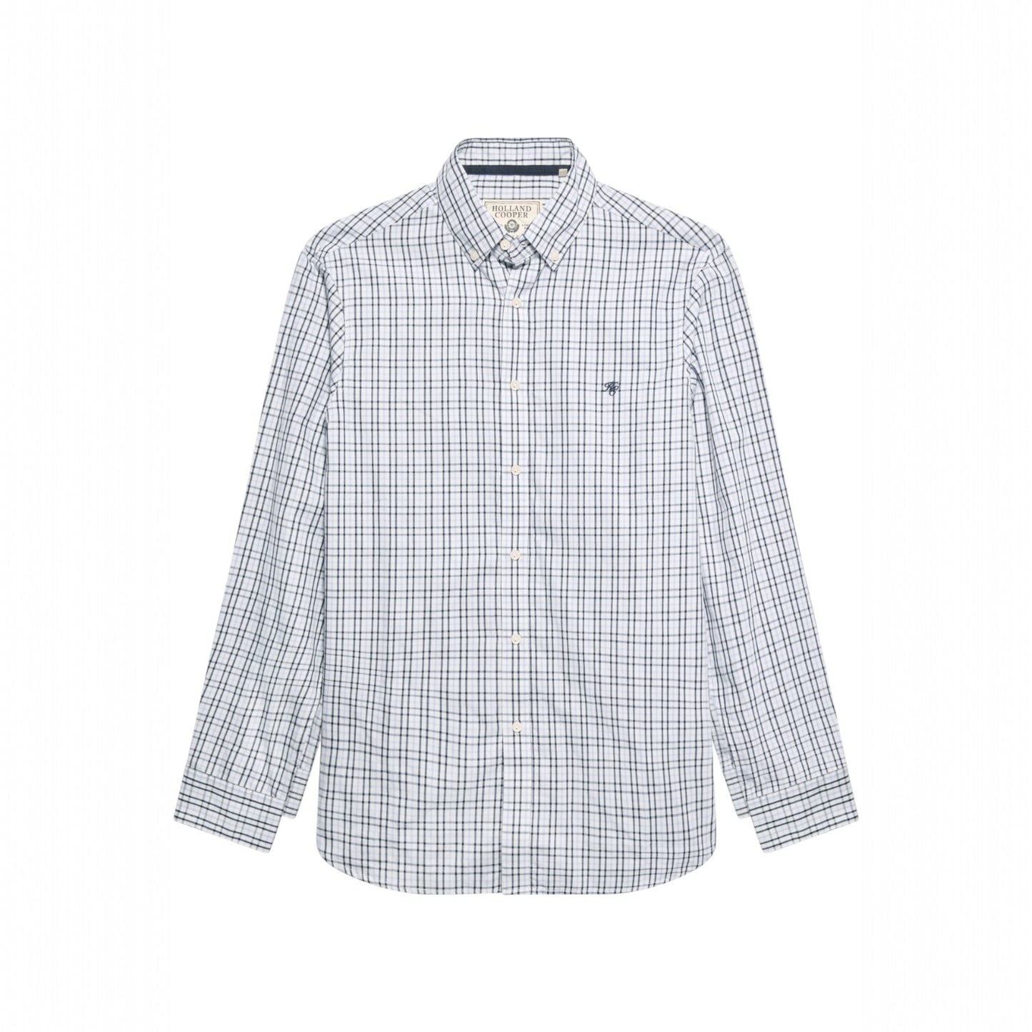Holland Cooper Men's Classic Woven Button Down Shirt Cheltenham Check Blue