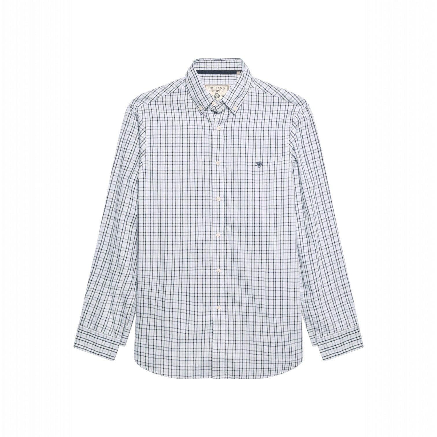 Holland Cooper Men's Classic Woven Button Down Shirt Cheltenham Check Blue