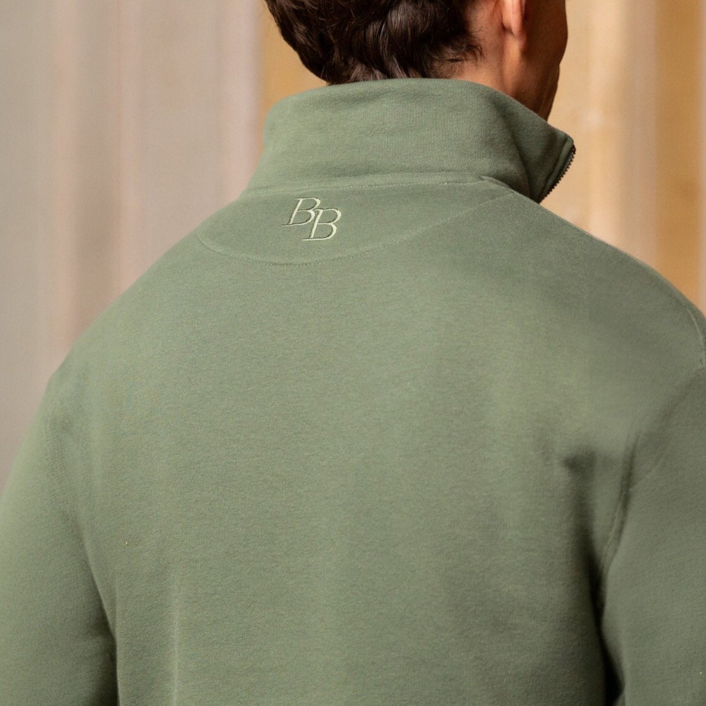 Beaumont & Bear Kingswear Unisex Quarter Zip Sweatshirt Fern
