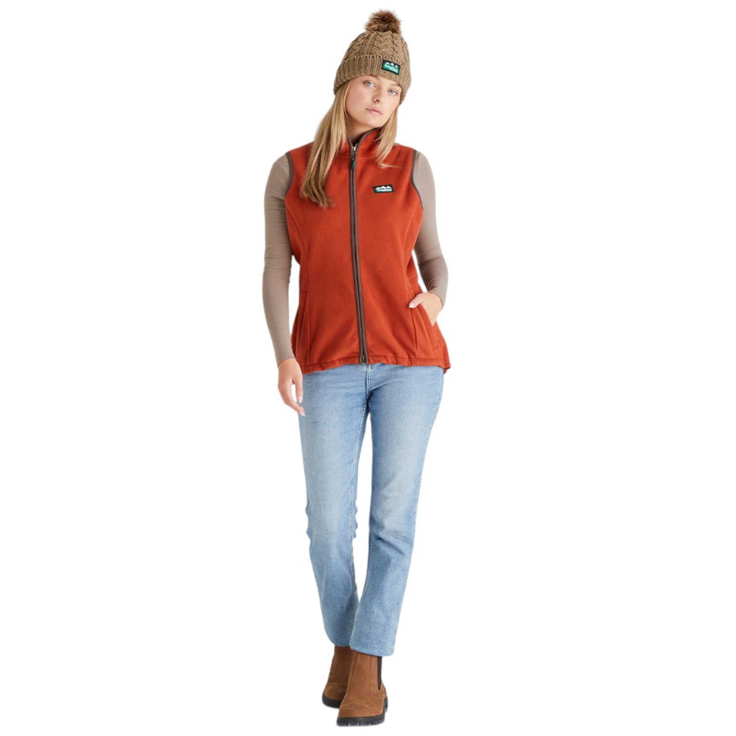 Ridgeline Nordic Fleck Bobble Hat Teak