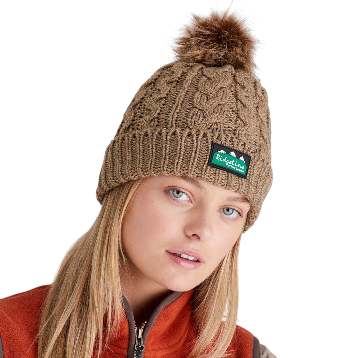 Ridgeline Nordic Fleck Bobble Hat Teak