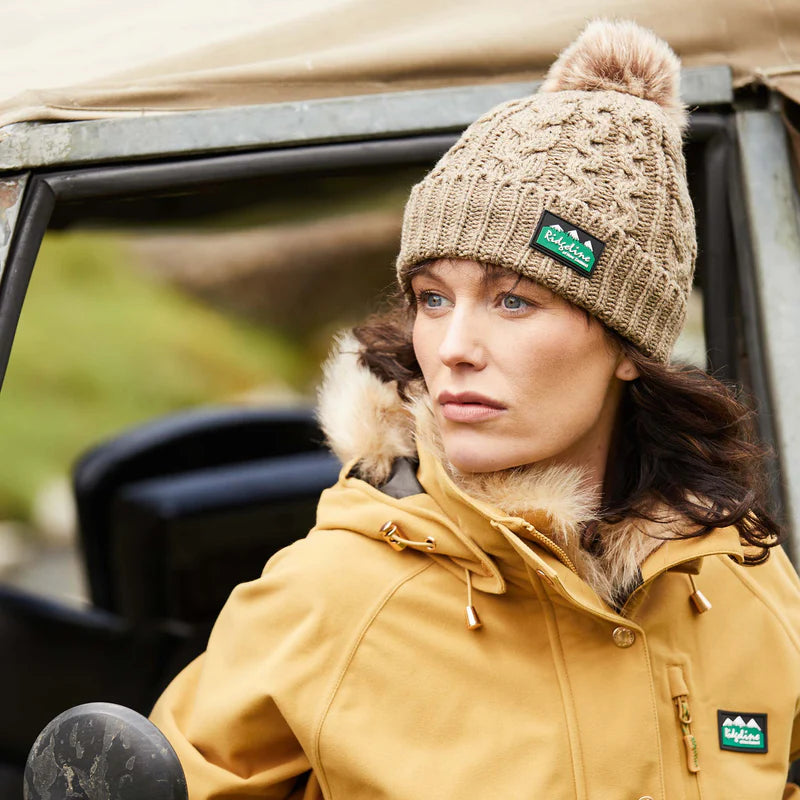 Ridgeline Nordic Fleck Bobble Hat Teak