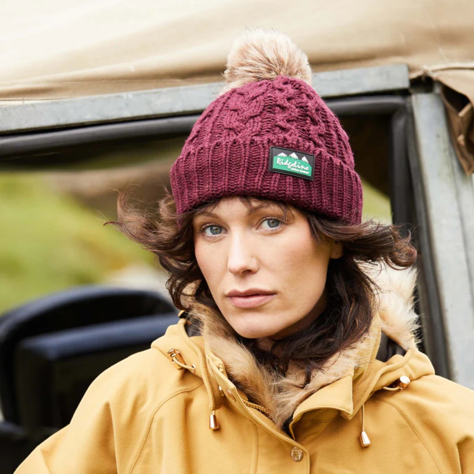 Ridgeline Nordic Fleck Bobble Hat Winter Berry