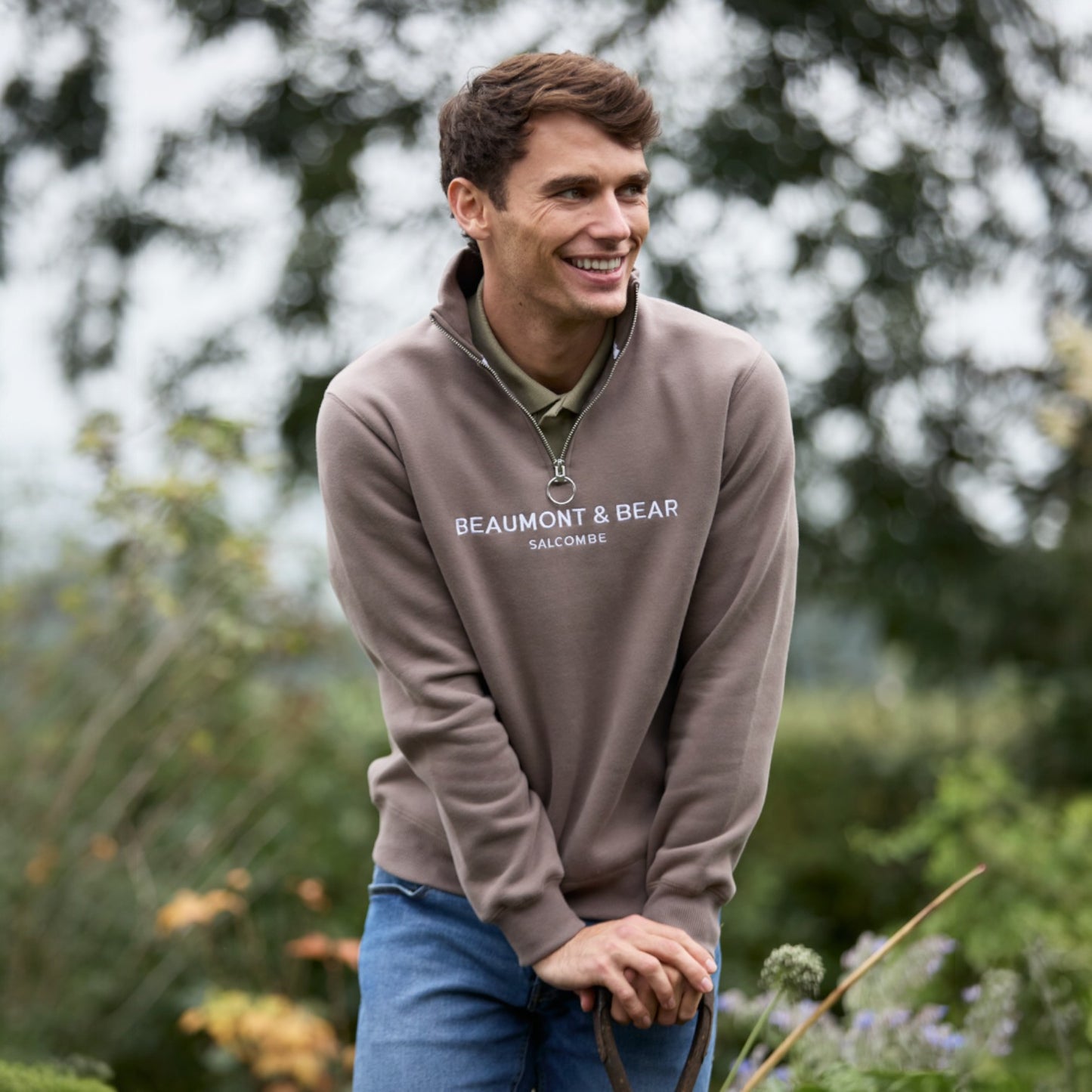 Beaumont & Bear Kingswear Unisex Quarter Zip Sweatshirt Otter