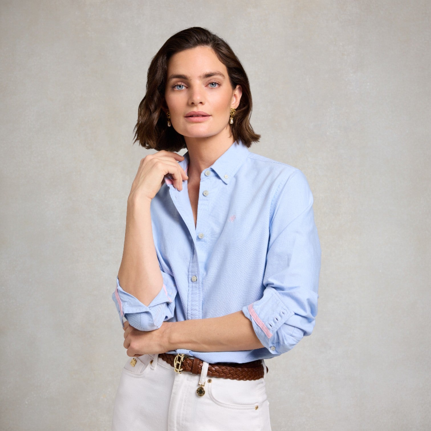 Holland Cooper Women's Oxford Shirt Sky Blue