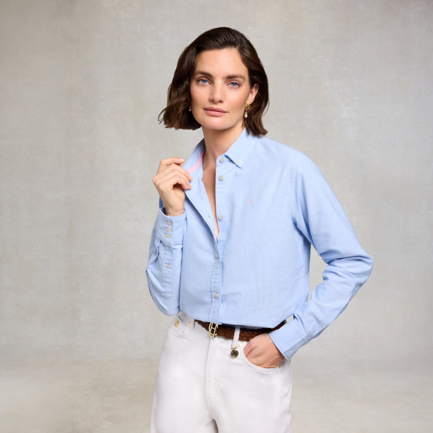 Holland Cooper Women's Oxford Shirt Sky Blue