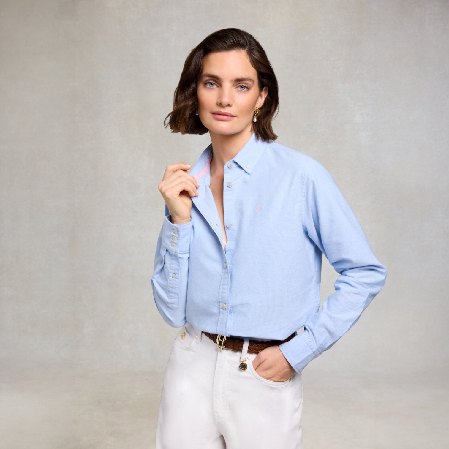 Holland Cooper Women's Oxford Shirt Sky Blue