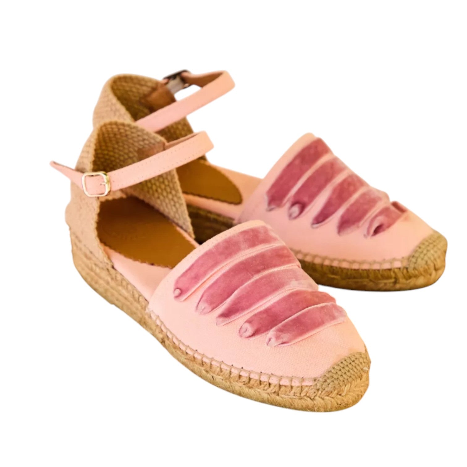 Penelope Chilvers Low Mary Jane Dali Espadrille Tea Rose/Tea Rose