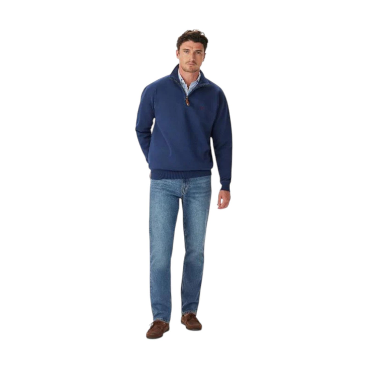 R.M. Williams Mulyungarie 1/4 Zip Sweatshirt Vintage Blue