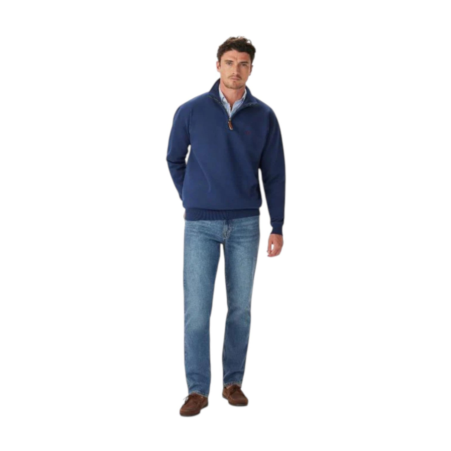 R.M. Williams Mulyungarie 1/4 Zip Sweatshirt Vintage Blue