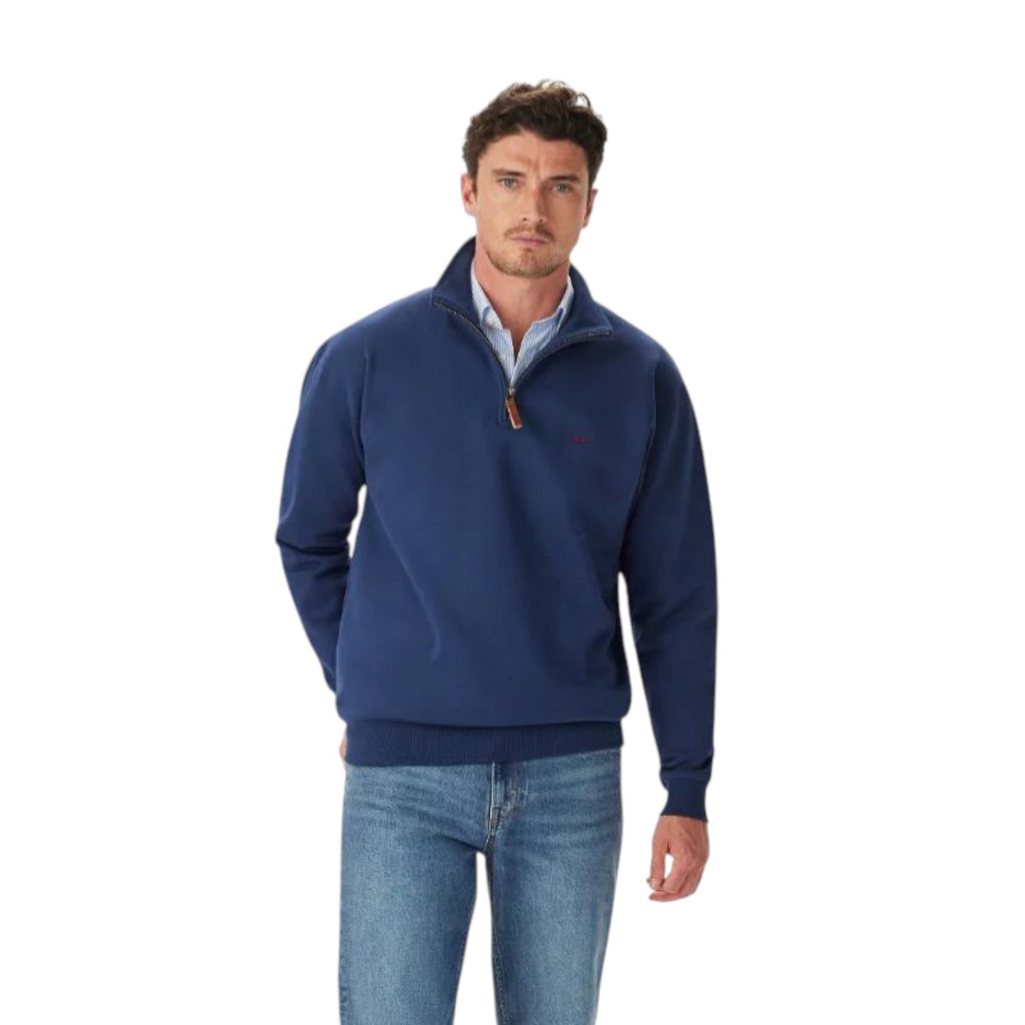 R.M. Williams Mulyungarie 1/4 Zip Sweatshirt Vintage Blue