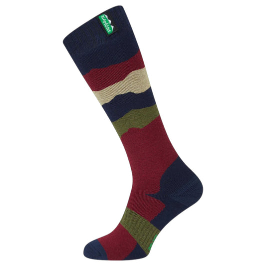 Ridgeline Merino Wool Socks Full Length Navy Stripes