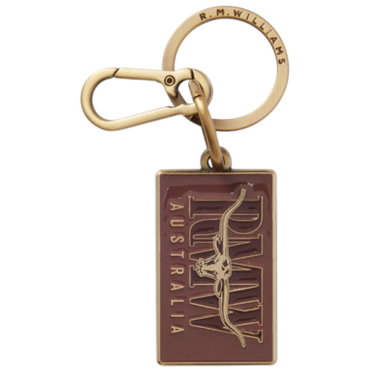 R.M.Williams Heritage Logo Enamel Keyring Brown