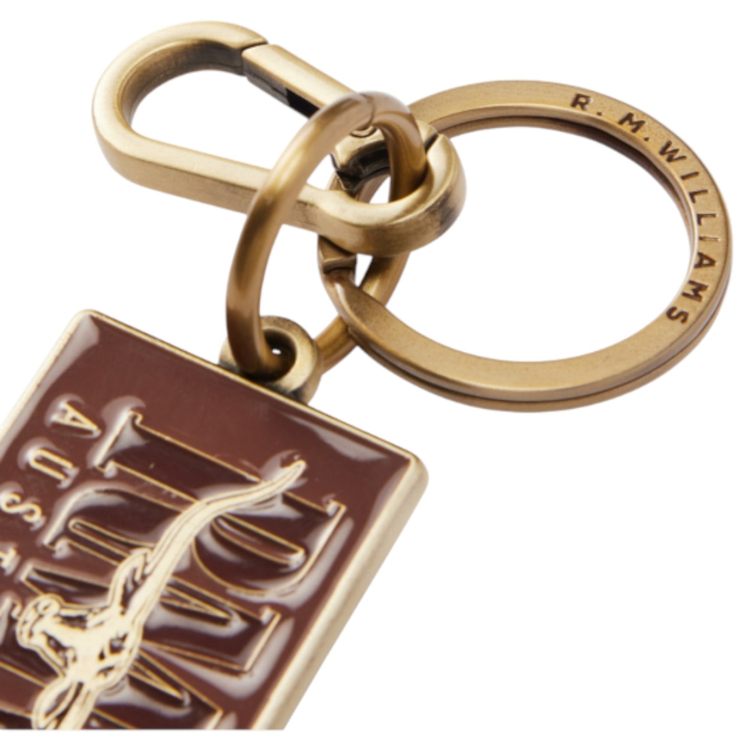 R.M.Williams Heritage Logo Enamel Keyring Brown