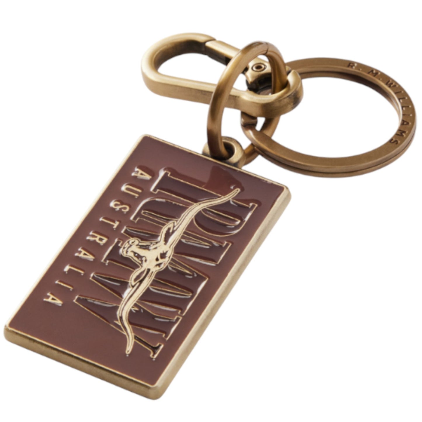 R.M.Williams Heritage Logo Enamel Keyring Brown