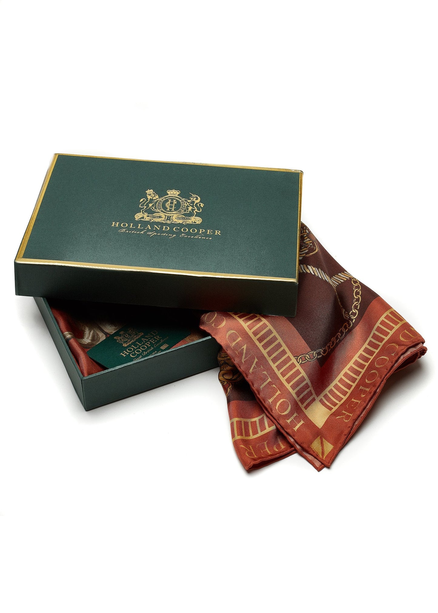 Holland Cooper Regal Horse Silk Scarf Caramel