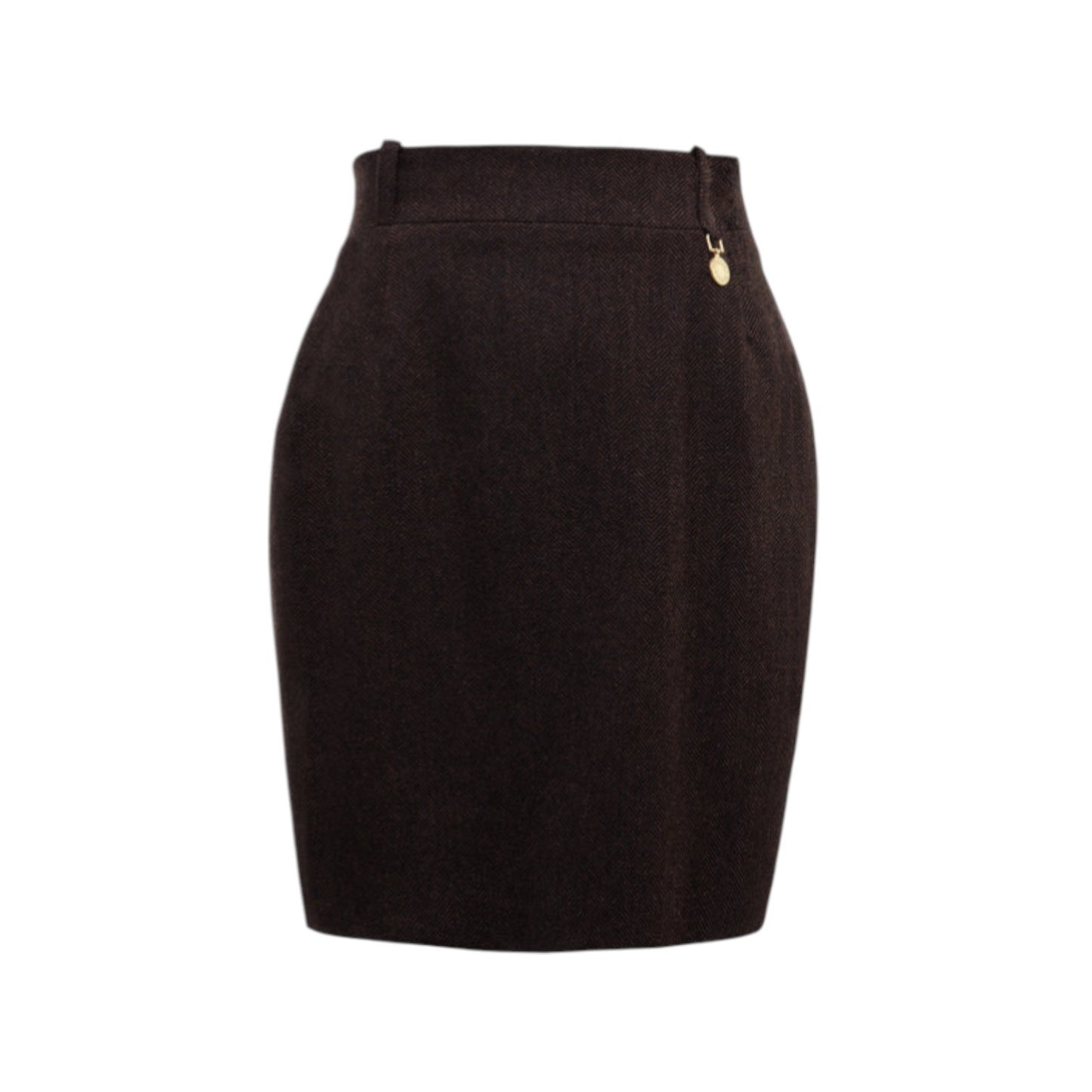 Holland Cooper Regency Skirt Chocolate Herringbone