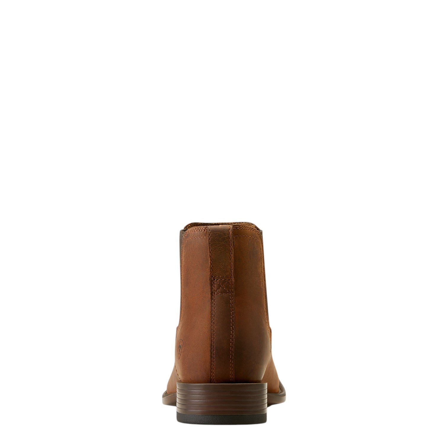 Brown leather boot on a white background