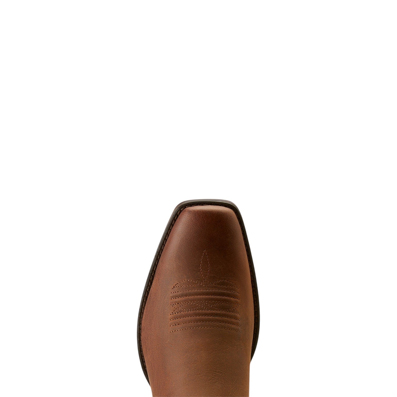 Brown leather boot sole on a white background