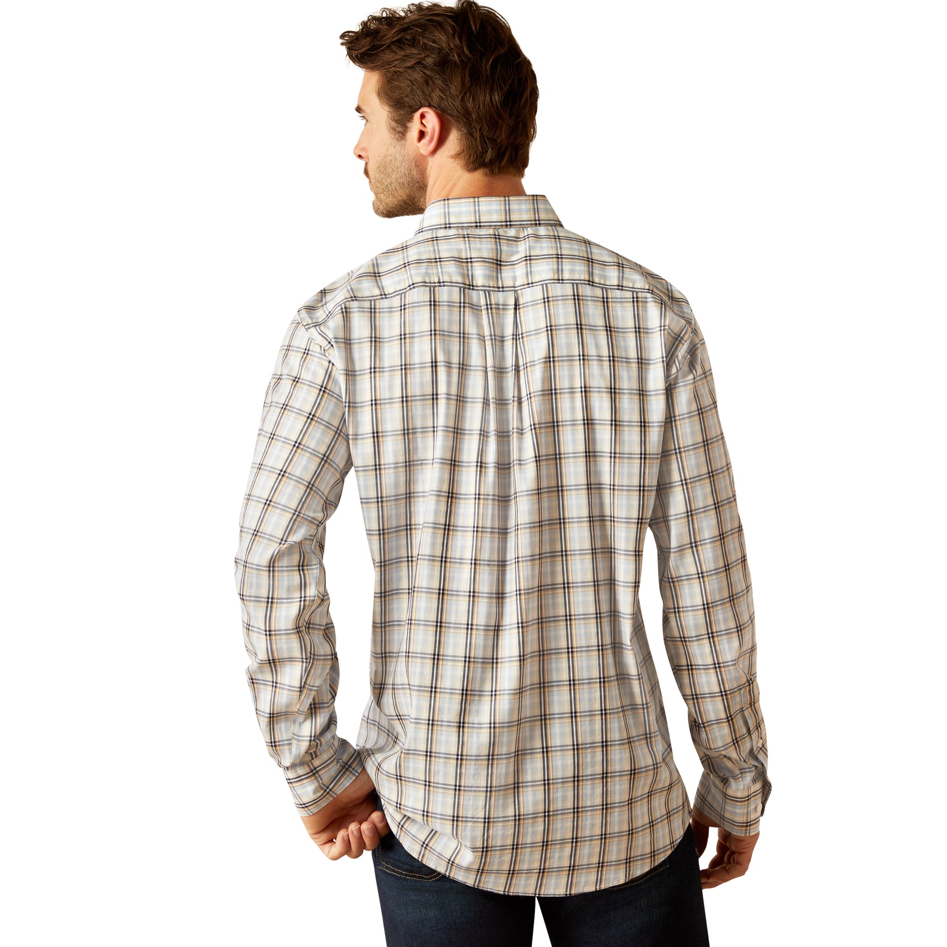 Ariat Men's Napa Shirt Chambray Blue Plaid