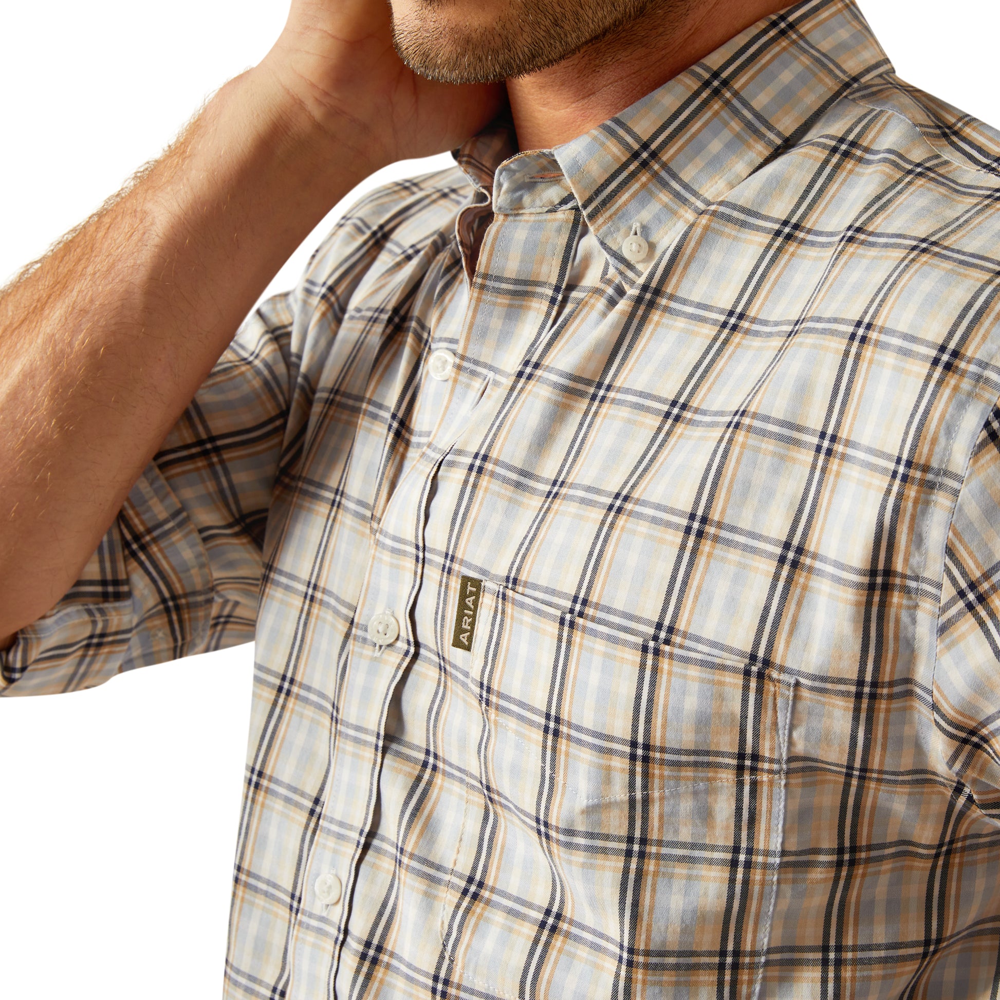 Ariat Men's Napa Shirt Chambray Blue Plaid