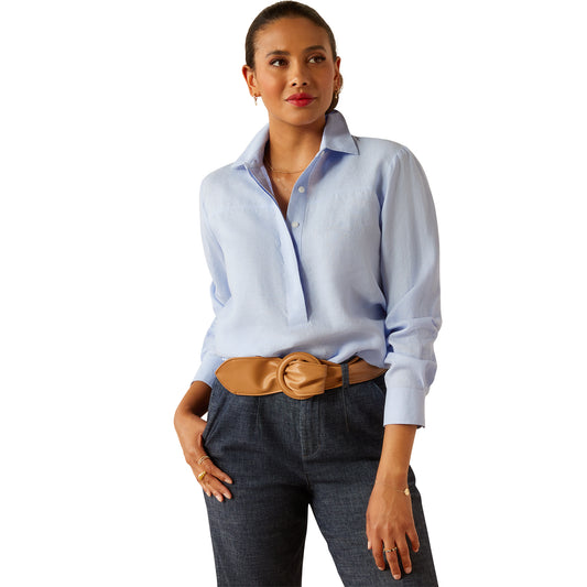 Ariat Pocklington Blouse Blue Chambray