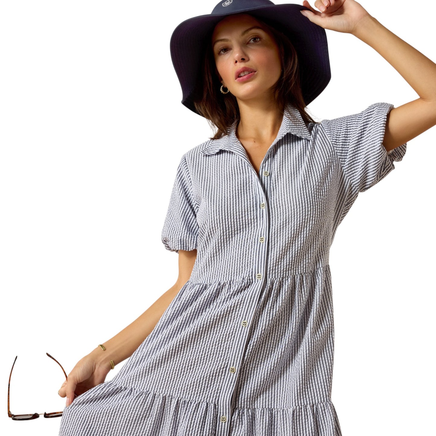 Ariat Dovestone Dress Navy & White Stripe