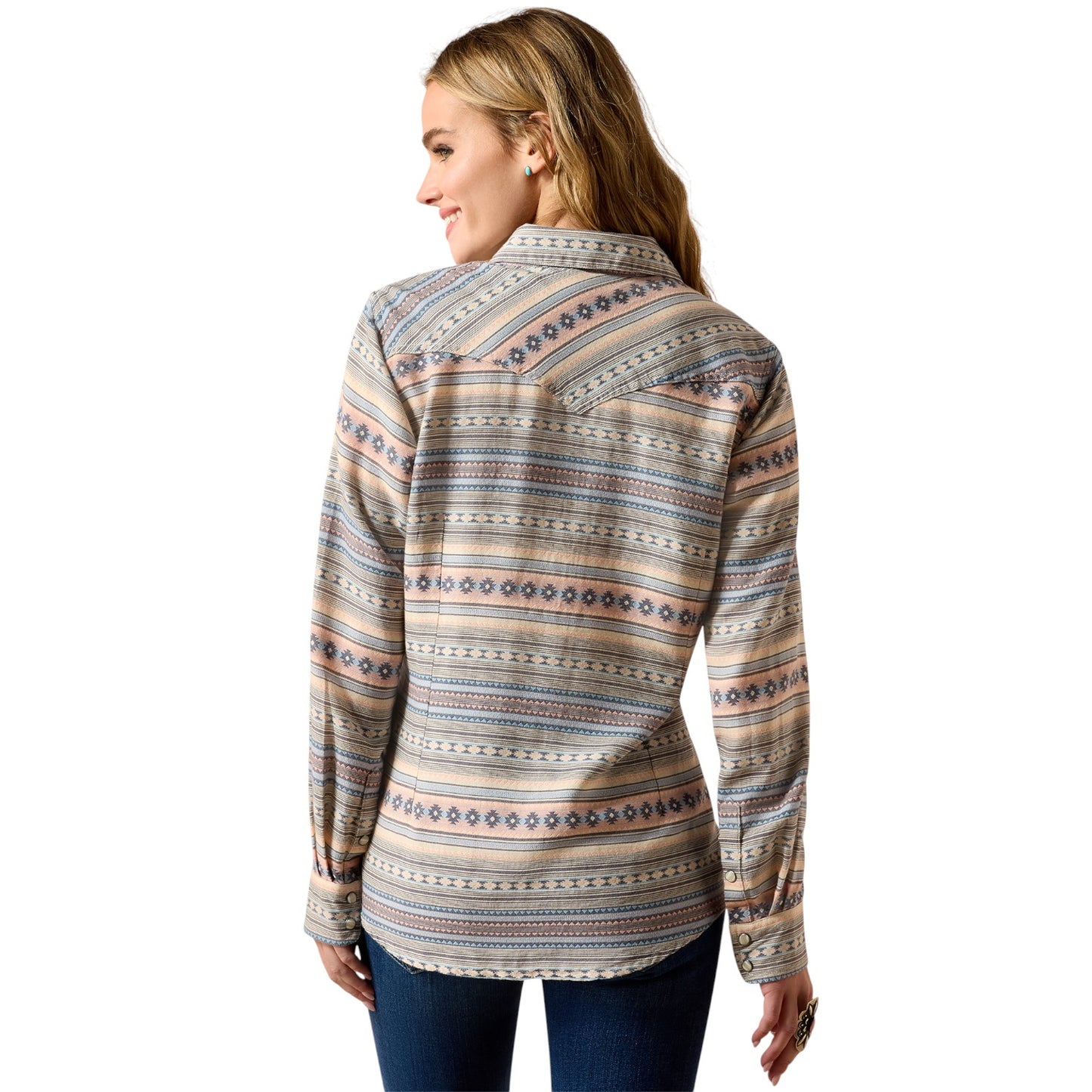 Ariat Arizona Western Snap Shirt Ombre Blue Southwest