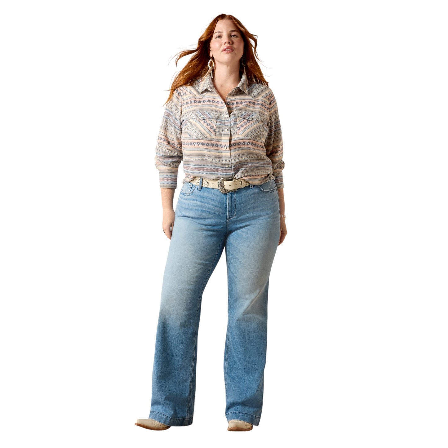 Ariat Arizona Western Snap Shirt Ombre Blue Southwest