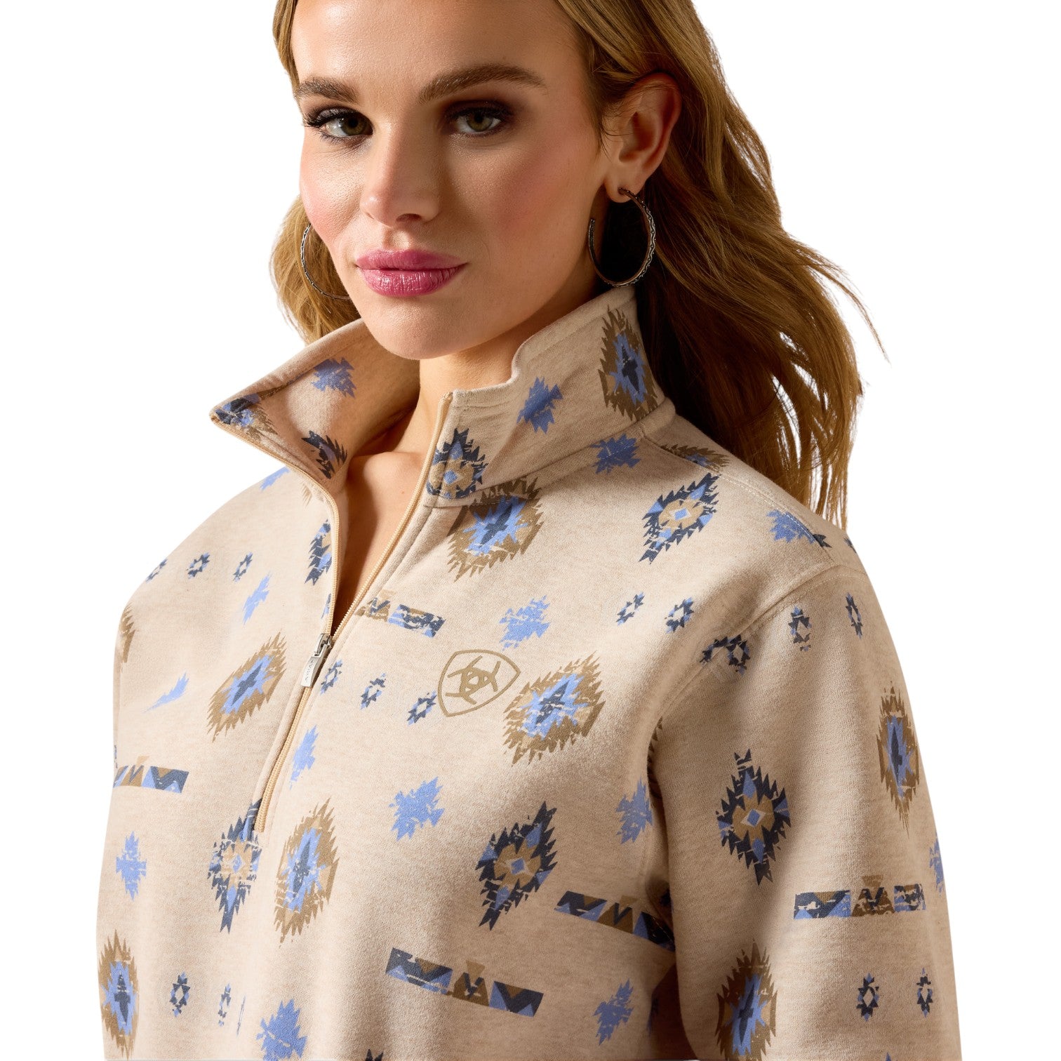 Ariat Sapphire 1/2 Zip Sweatshirt Oatmeal Heather