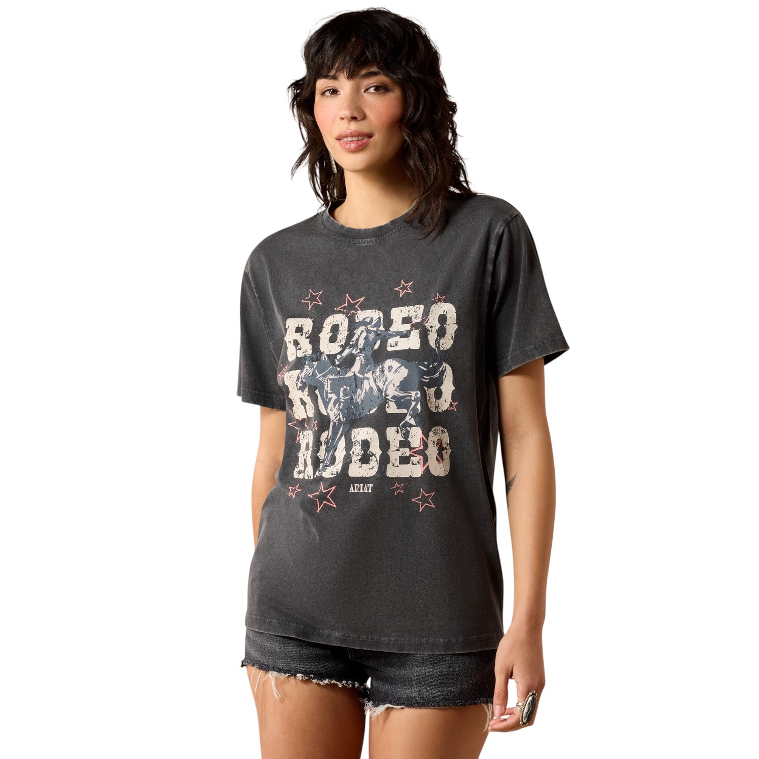 Ariat Star Spangled Rodeo T-Shirt Charcoal Mineral Wash